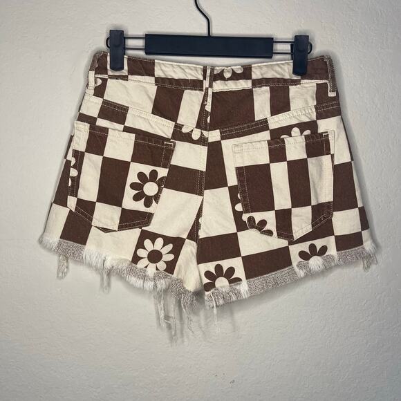 PacSun High Rise Festival Color Block & Floral Cutoff Shorts - Size 26 - Picture 2 of 5